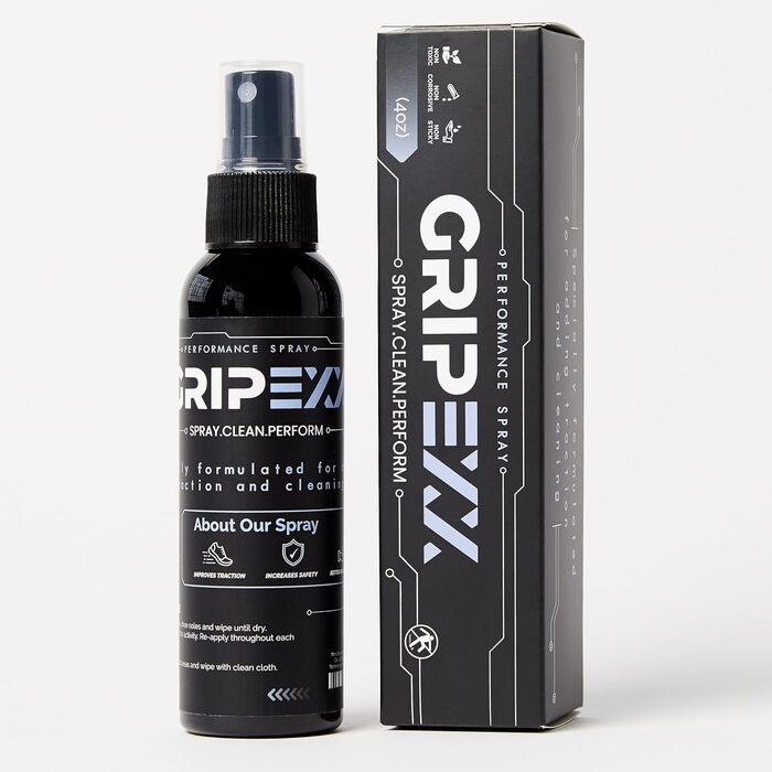 GRIPEXX 2-в-1 спрей для підошви спортивного взуття, підвищує зчеплення та оновлює підошву, універсальний спрей для покращення хвату баскетбольних кросівок, протиковзкий та для підвищення продуктивності