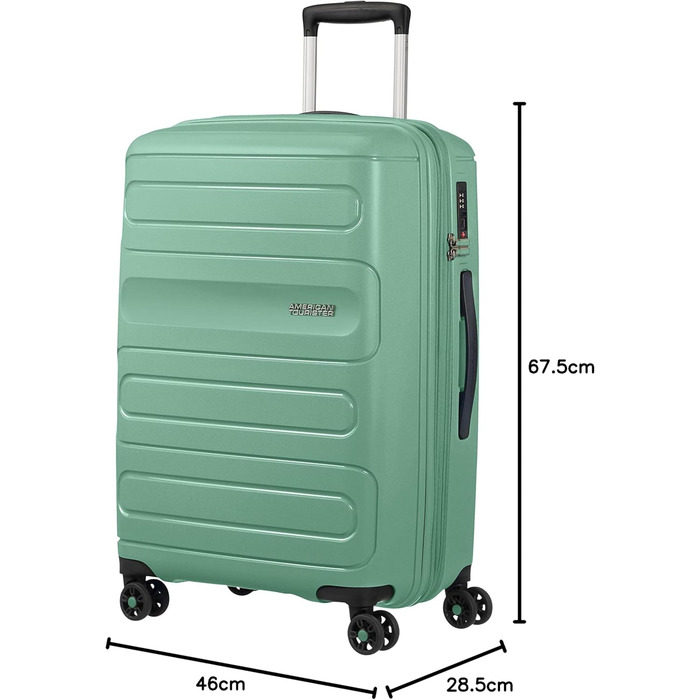 Валіза American Tourister Sunside Spinner 55 см, 35 л, чорна, розширювана, поліпропіленова, на колесах, для подорожей