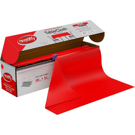 Одноразова пластикова скатертина Neatiffy 137×30 м, червона, для вечірок, банкетів, прямокутних, круглих та квадратних столів (еквівалент 12 наборів для пікніка)