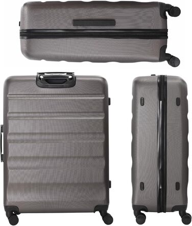 Велика валіза Aerolite XL 79см, легка ABS, 4 колеса, жорсткий корпус, сіро-вугільна