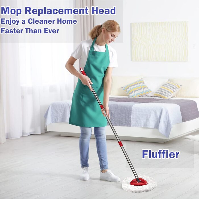 Набір змінних насадок для швабри Spin Mop, 6 шт, мікрофібра, для глибокого прибирання, сумісний з Ocedar Triangle Swivel, машинне прання