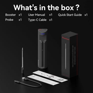 Meatmeet Pro бездротовий термометр для м'яса з Wi-Fi та Bluetooth, водонепроникний IP67, з таймером і додатком, для барбекю, духовки, гриля, кухні, вертіла