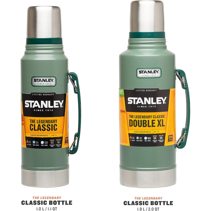 Термос Stanley Classic Legendary, нержавіюча сталь, 1 л, 24-32 год тримає тепло/холод, BPA Free, кришка-чашка, для напоїв, для подорожей