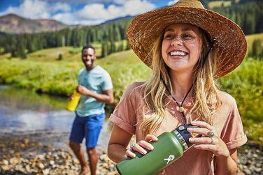 Термос-гідрофляга HYDRO FLASK 1180 мл із нержавіючої сталі, ізольована спортивна пляшка для води з герметичною кришкою та ремінцем, підходить для посудомийної машини, колір Fog