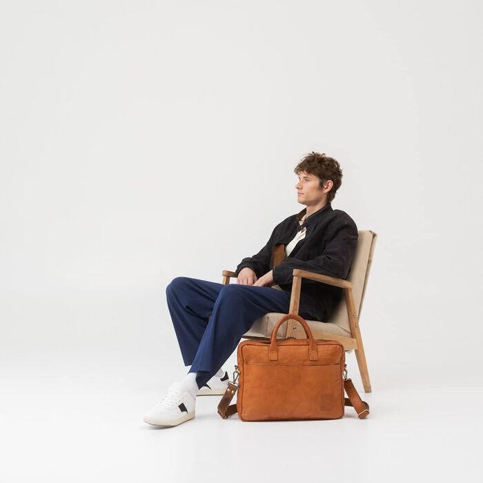 Шкіряна вінтажна сумка для ноутбука Berliner Bags Madrid, жіноча та чоловіча ділова сумка