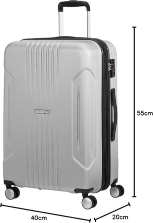 Валіза American Tourister Tracklite Spinner розсувна, 120 л, срібляста, велика, 4 колеса