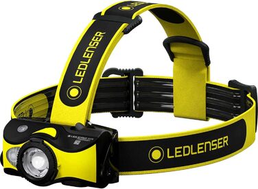 Лобовий ліхтар Ledlenser iH9R 600 люмен, з кріпленням на шолом, чохлом, USB-зарядкою, акумуляторний, для роботи в рукавичках, 158 г