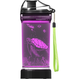 Дитяча пляшка для води з 3D LED черепахою, Tritan, 400 мл, BPA Free, оригінальна, для школи та подорожей, подарунок для дівчаток і хлопчиків