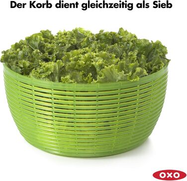 Сушарка для салату OXO Good Grips з ситом і кришкою, зелена – для сушіння листя салату