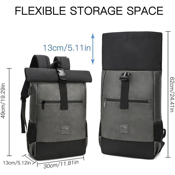 Рюкзак EverVanz Rolltop для ноутбука 17