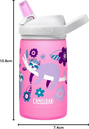 Дитяча термобутилка CAMELBAK Eddy+ з нержавіючої сталі, 350 мл, вакуумна ізоляція, малюнок Квітковий лінивец