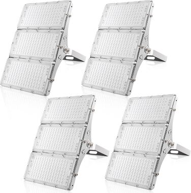 Світлодіодний прожектор Ankishi для вулиці, 300W, IP65, 6500K холодне біле світло, 30000 Лм, водонепроникний, комплект 4 шт. — для спортмайданчика, гаража, саду, двору