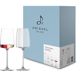 Набір келихів для вина Zwiesel Glas Vivid Senses, 2 шт, легкі універсальні винні келихи з тритан-кришталю, для білих та червоних вин, тонкостінні, придатні для миття в посудомийній машині, зроблено в Німеччині
