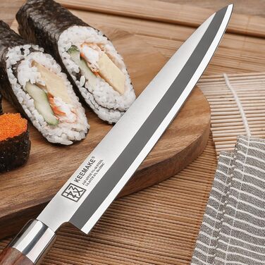 KEEMAKE Філейний ніж для риби та суші 30 см, японський Sashimi ніж з VG10 нержавіючої сталі, ручка з рожевого дерева