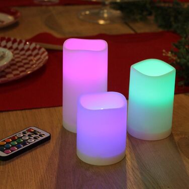 WRalwaysLX LED-колона з пультом, акумуляторна, USB Type-C, змінний колір, 3 шт, 10,2×12,7 см