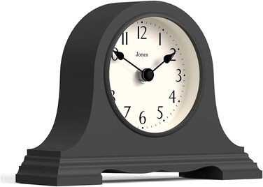 Настільний годинник JONES CLOCKS Speakeasy у класичному стилі Наполеонівської шапки, темно-сірий, для столу, полиці чи тумбочки
