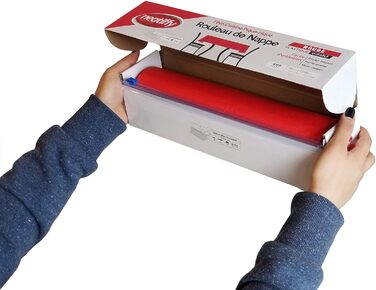 Одноразова пластикова скатертина Neatiffy 137×30 м, червона, для вечірок, банкетів, прямокутних, круглих та квадратних столів (еквівалент 12 наборів для пікніка)