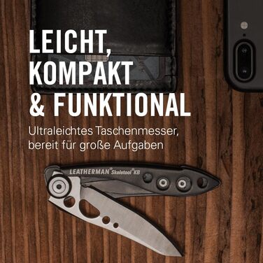 Ніж мультифункціональний LEATHERMAN Skeletool KB, малий, легкий, компактний, чорний