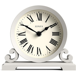 Годинник настільний JONES CLOCKS Saloon, класичний стиль, римські цифри, подвійний скрол, сірий, для столу, полиці чи тумби