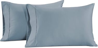 Наволочки LANE LINEN King 100% єгипетська бавовна сатин, 1000 ниток, м'які та прохолодні, сині, 2 шт.