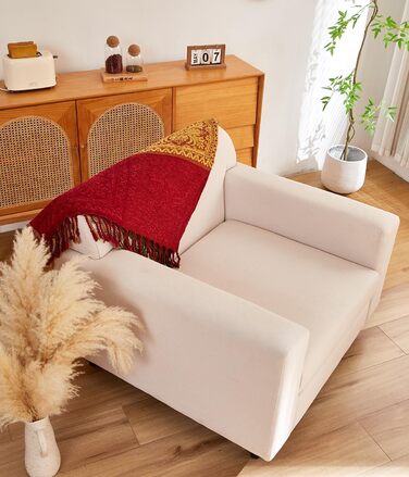 Покривало AIVIA Boho для дивана і ліжка, велике, азтецький гіпі стиль, червоний/зелений/жовтий, 221x262 см, захисний чохол на меблі, декоративна накидка