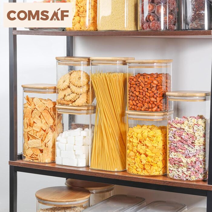 Банки для зберігання ComSaf, 4 розміри, з кришкою