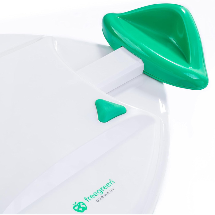 Сушарка для салату freegreen 5 л з патентованим механізмом, сито та кришка з носиком, рецепти у комплекті, стильна салатниця для сервірування, Німеччина
