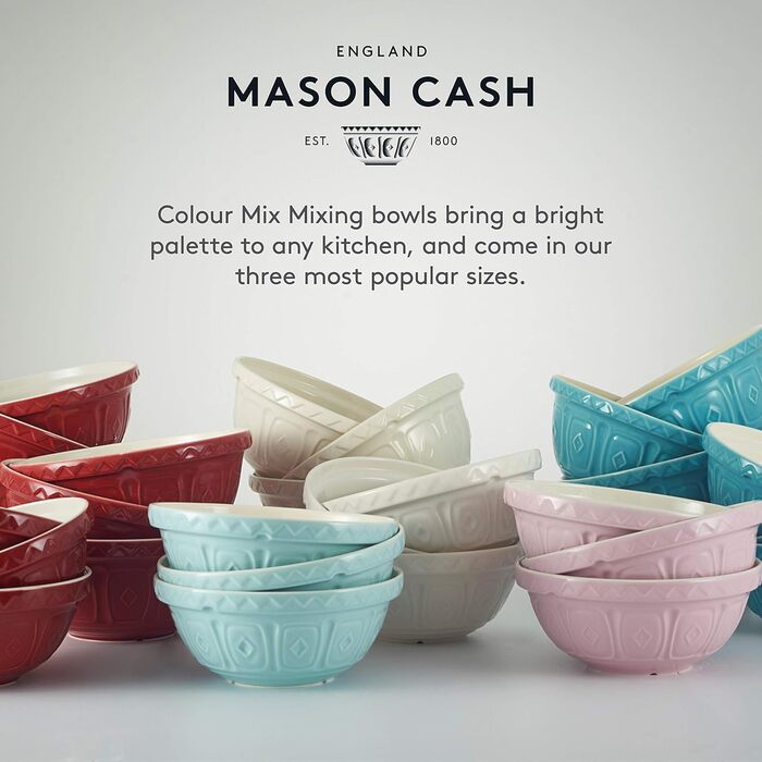 Миска для тіста Mason Cash 26 см, 2,7 л, світло-блакитна, керамічна, для тіста хліба, піци чи пирога, стійка до сколів