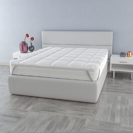 Наматрацник стьобаний Gesteppt Topper 'Plus', білий, 160x195 см – захисний матрацний чохол