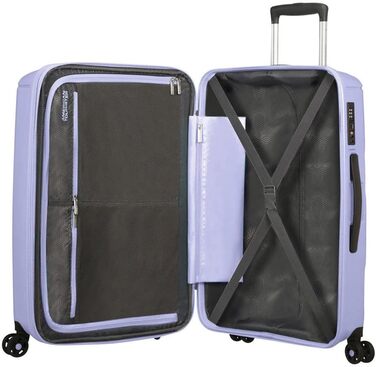 Валіза American Tourister Sunside Spinner, 55 см, 35 л, чорна, розширювана, пластикова, на 4 колесах