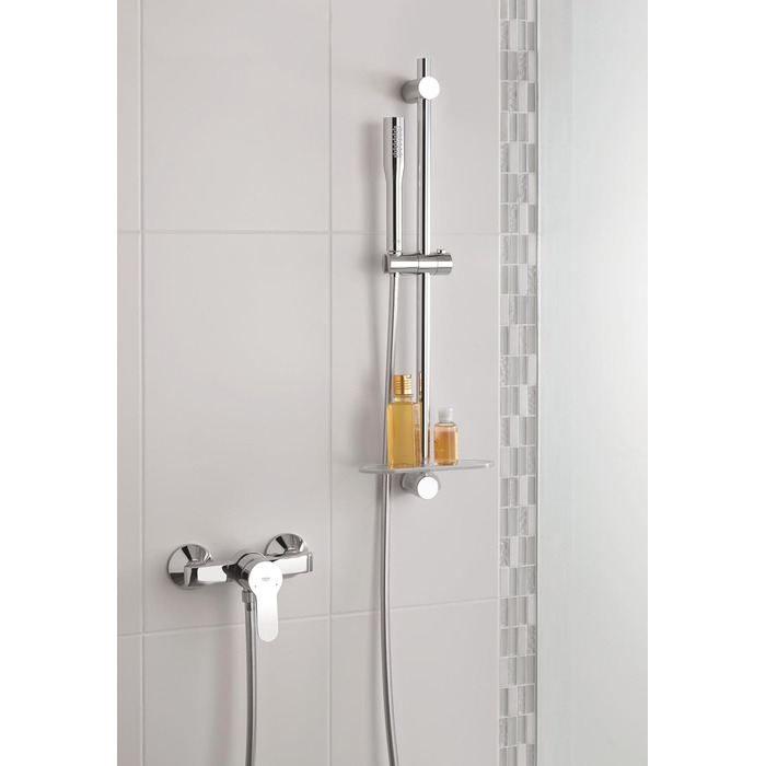 Ручний душ GROHE Vitalio Get 1 режим, антикальк, для проточних водонагрівачів, подвійна стінка, сріблястий