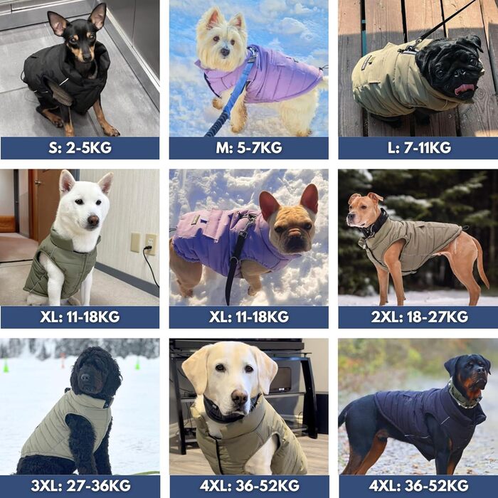 Зимова куртка для собак Spark Paws Warmshield™, флісова, водовідштовхувальна, вітрозахисна, з відбиваючими елементами, для середніх і великих порід, захист від холоду, парка, оливкова, розмір M (5-7 кг)