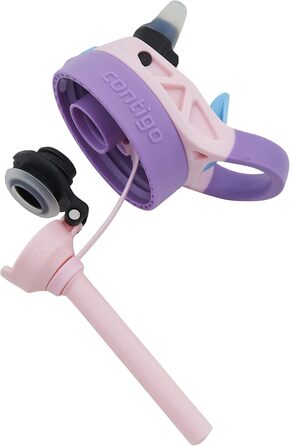 Дитяча пляшка для води Contigo Easy Clean Autospout з трубочкою, BPA-free, 420 мл, пластикова, герметична, легка у догляді, для школи та спорту (Strawberry Shakes)
