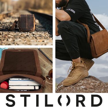 Чоловіча шкіряна сумка STILORD Matt, вінтаж, через плече, для iPad 9.7