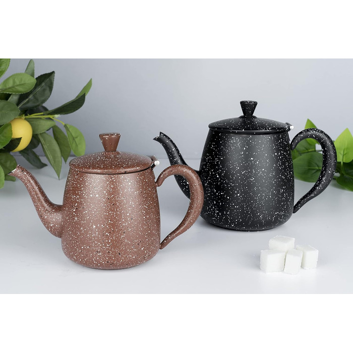 Чайник Café Olé PT-048 преміум, 1,4 л, нержавіюча сталь 18/10, безкапельний носик, порожнисті ручки, відкидна кришка, червоний граніт