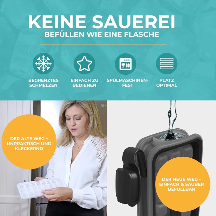 ICEBREAKER Black Pop – силіконова форма для льоду з кришкою, преміум-класу, для віскі та коктейлів
