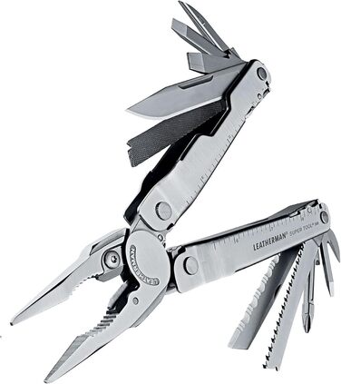 Мультитул Leatherman Super Tool 300 19-в-1 з потужними пасатижами, нержавіюча сталь, чохол Molle, для важких робіт