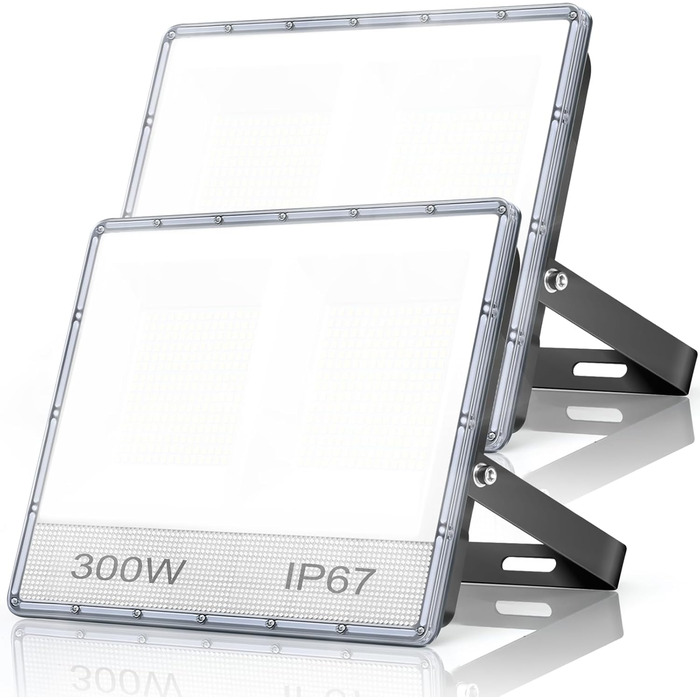 LED прожектор для вулиці YIQIBRO 50 Вт, 2 шт., 5000 Лм, 7000K, IP67, холодне світло для саду, гаража, тераси