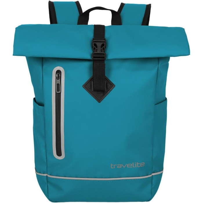 Водонепроникний рюкзак Travelite Rolltop 19 л для велосипеда та міста з відбивачами, синій