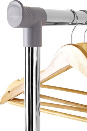 Преміум вішак для одягу на колесах Premier Housewares, хром, пластик, сірий, 43x80x152 см