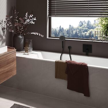 Душовий набір hansgrohe Pulsify Select S з лійкою (3 режими, включно з PowderRain), шлангом 1,25 м та тримачем, матовий чорний, 24302670