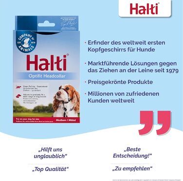 Антизапряжний нашийник-поводок HALTI Optifit для середніх собак, з м'якою підкладкою, регульований, проти ривків, легкий