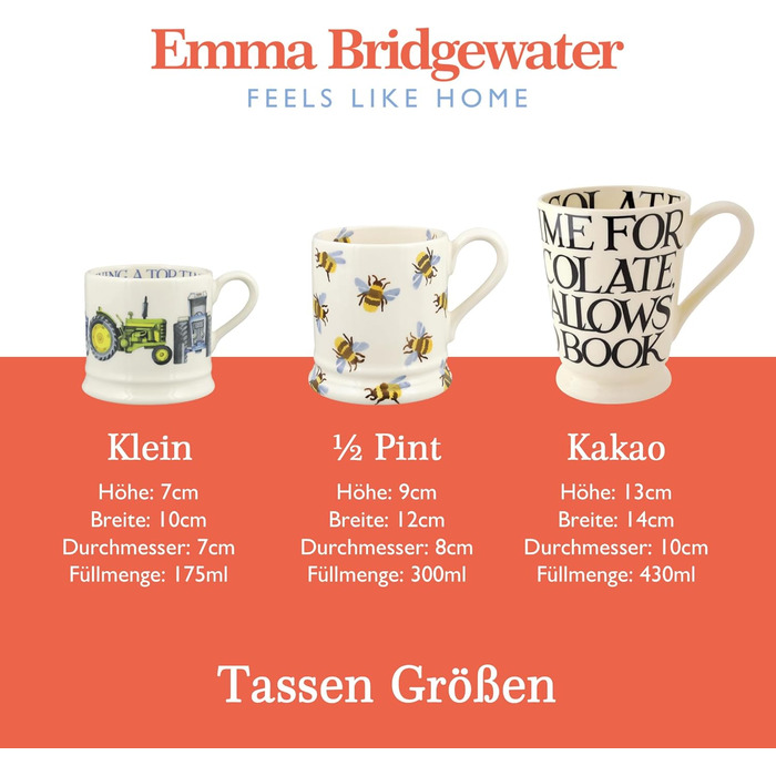 Велика керамічна чашка Emma Bridgewater 1/2 пінти, фіолетова, для кави, капучино, латте, чаю, подарунок на день народження