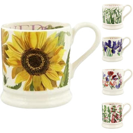 Керамічна чашка Emma Bridgewater 1/2 пінти з соняшниками для кави, латте, капучино та чаю – подарунок до дня народження, преміум стоневе керамічне горнятко
