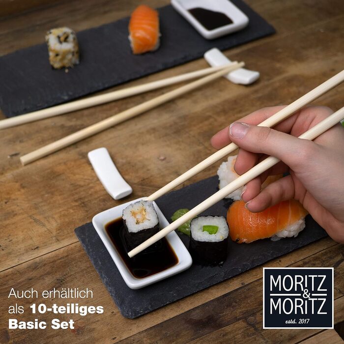 Набір посуду для суші Moritz & Moritz, 22 предмети для 4 осіб: тарілки, сервірувальна дошка, соусники, палички