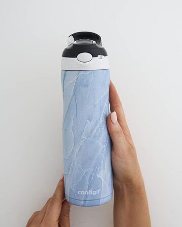 Термобутилка Contigo Ashland Chill з трубочкою, нержавіюча сталь, ізольована спортивна пляшка для води, не протікає, 590 мл, бірюзова (Amazonite)