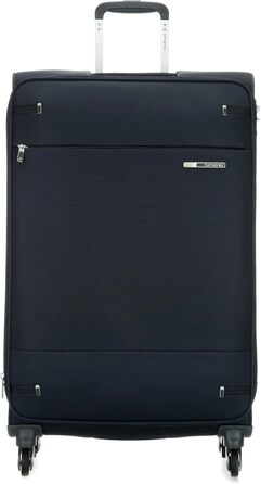 Валіза Samsonite Base Boost Spinner M, розширювана, 66 см, 67,5–73,5 л, чорна/синя, дорожня валіза на 4 колесах