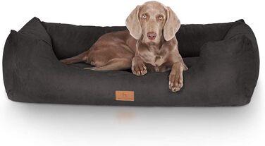 Ліжко для собак Knuffelwuff Dreamline з велюру XXL, 155x105x30 см, чорне, знімний чохол, легке в догляді, для великих, середніх та малих собак