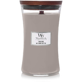Велика ароматична свічка WoodWick у пісочному склі з тріщавим гнотом, Fireside, до 130 годин горіння