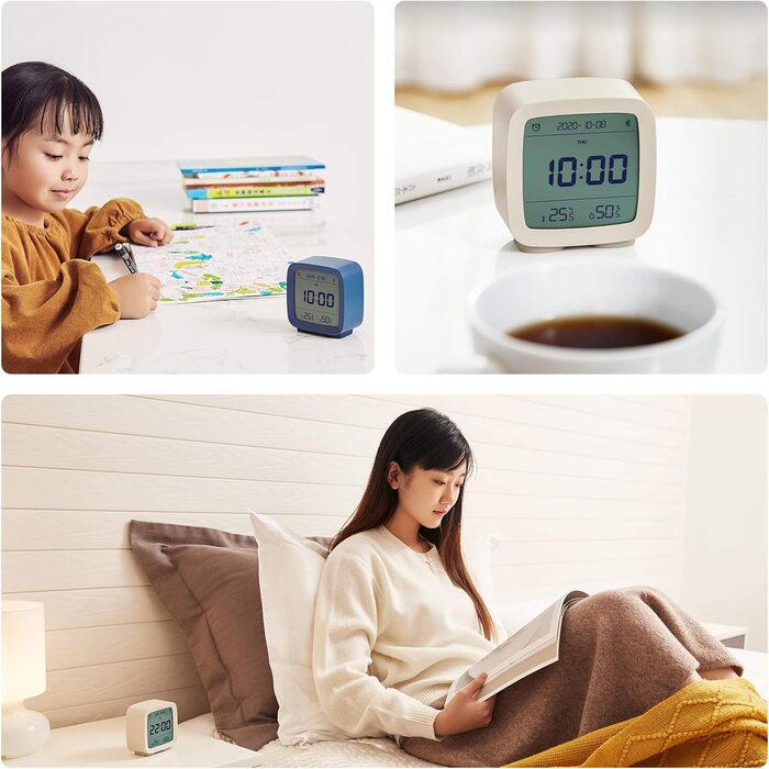 Розумний Bluetooth-будильник Qingping з батареєю, підтримка Mi Home, цифровий, кілька будильників